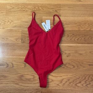 Garage Red V-Neck Bodysuit